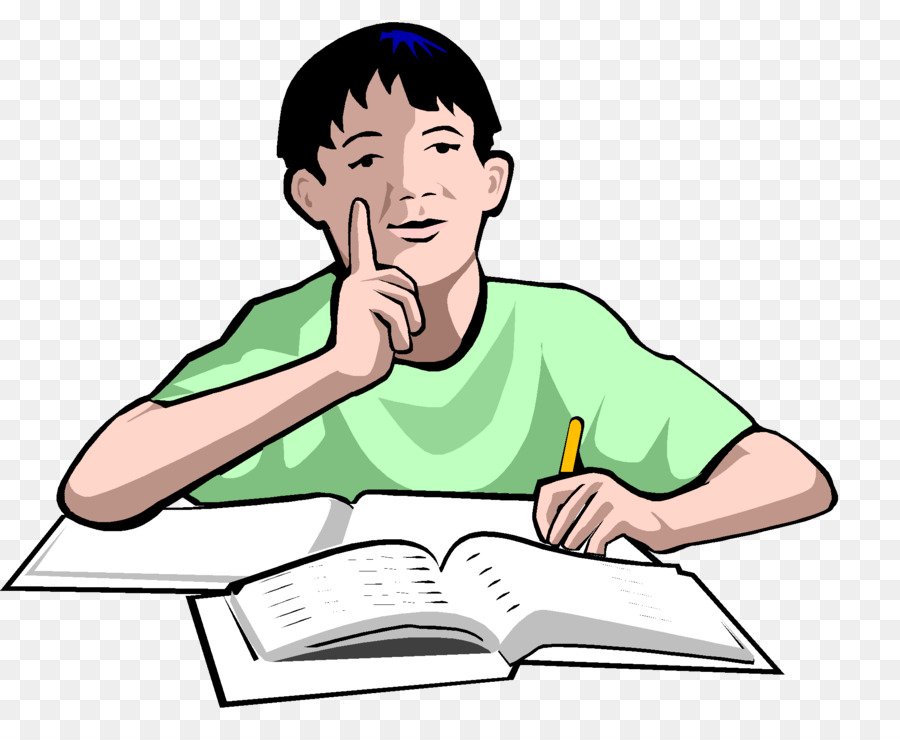 clipart of a boy studying