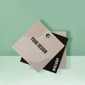 square hair serum hang tags