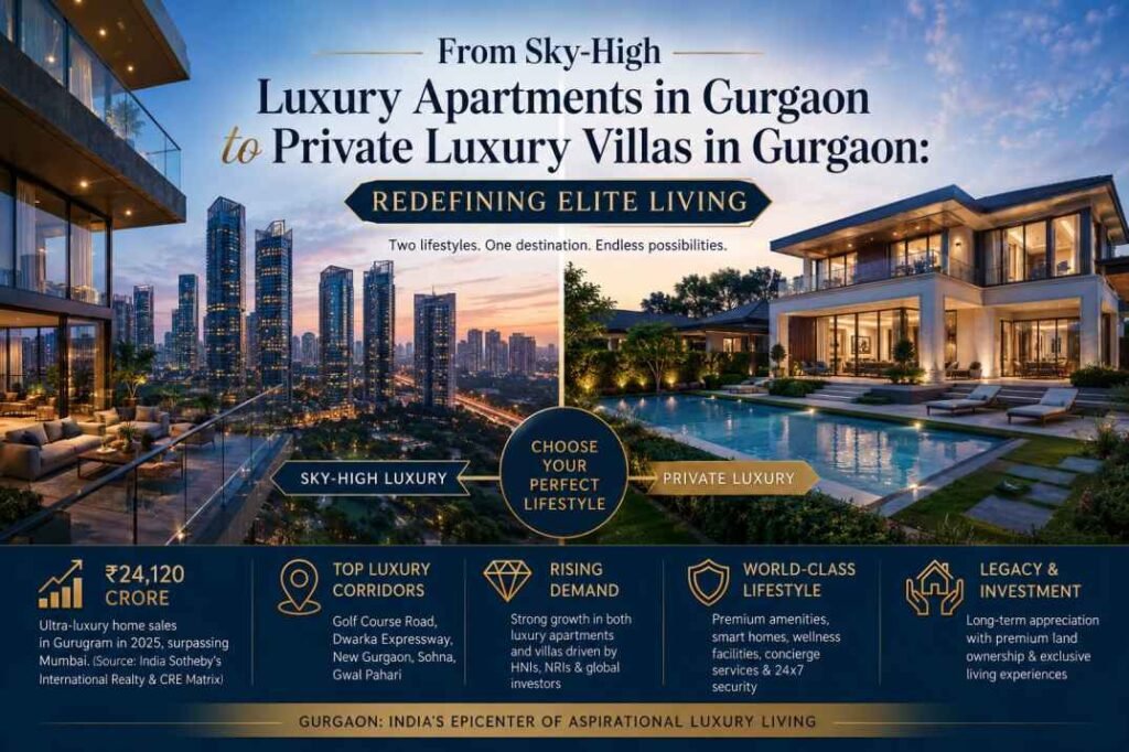 From Sky-High Luxury Apartments in Gurgaon to Private Luxury Villas in Gurgaon Redefining Elite Living