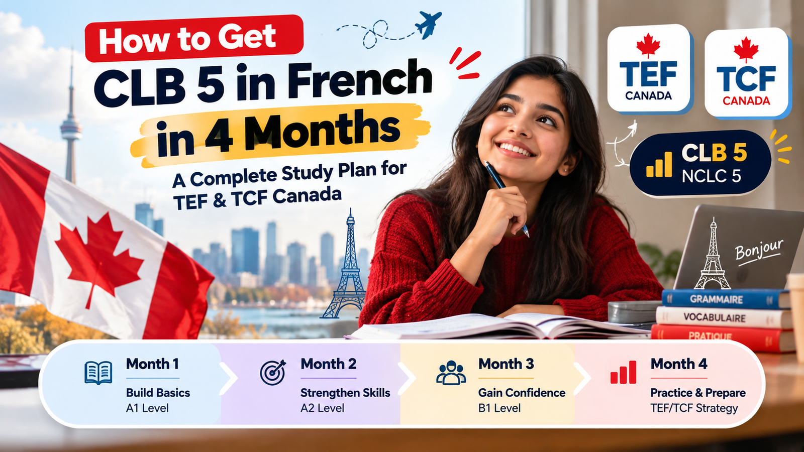 How to Get CLB 5 in French in 4 Months: A Realistic Study Plan