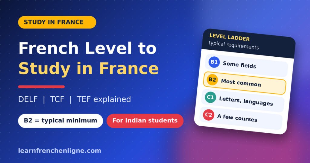 French level required to study in France: B1 to C2 level ladder with DELF, TCF and TEF